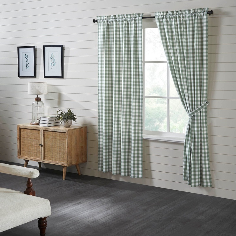 Annie Buffalo Green Check Panel Set of 2 84×40