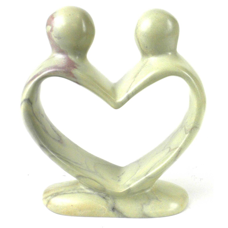 Soapstone Lovers Heart Natural – 6 Inch