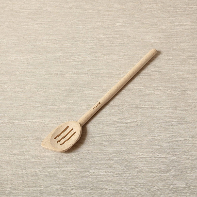 Beechwood 12″ Regular Slotted Corner Spoon