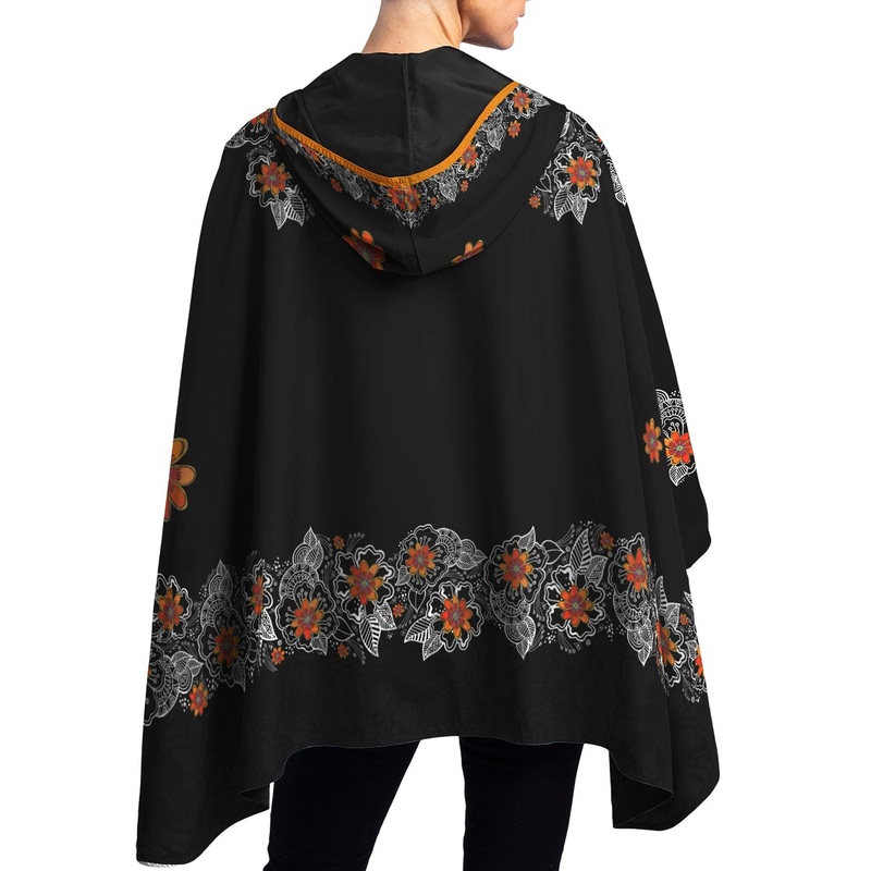 Laurel Burch Orange Blossoms Womens Rain Cape – Rainproof Breathable Rain Poncho