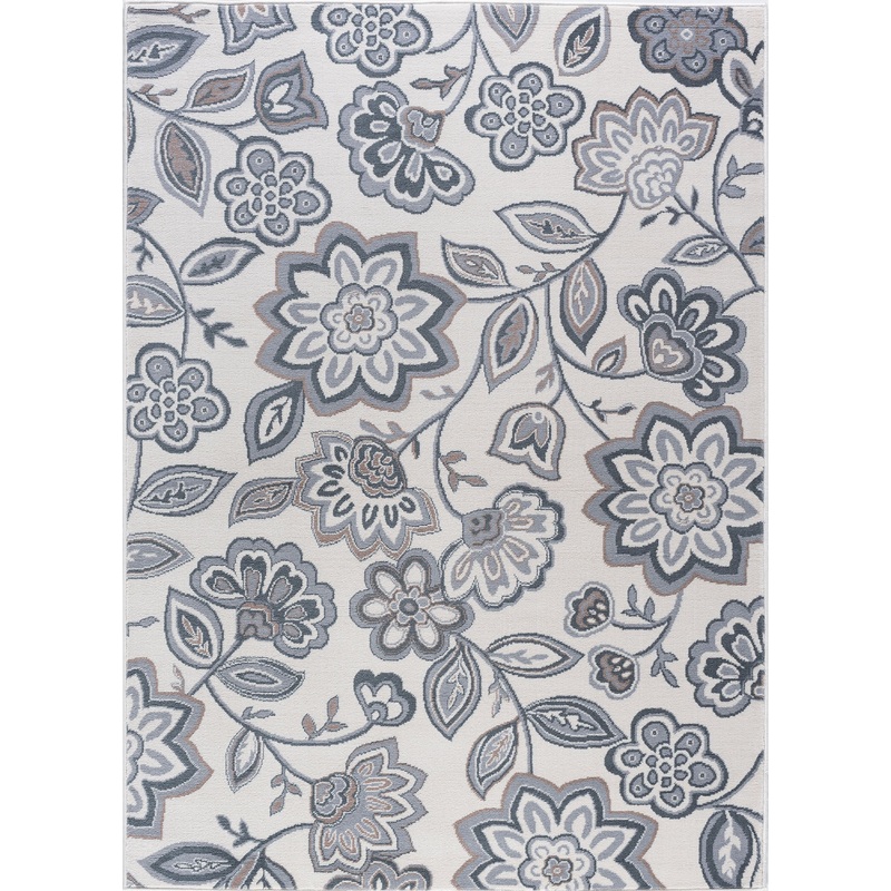 Tayse Floral Area Rug MDN34-Emmalyn Transitional Cut Pile Indoor Polypropylene