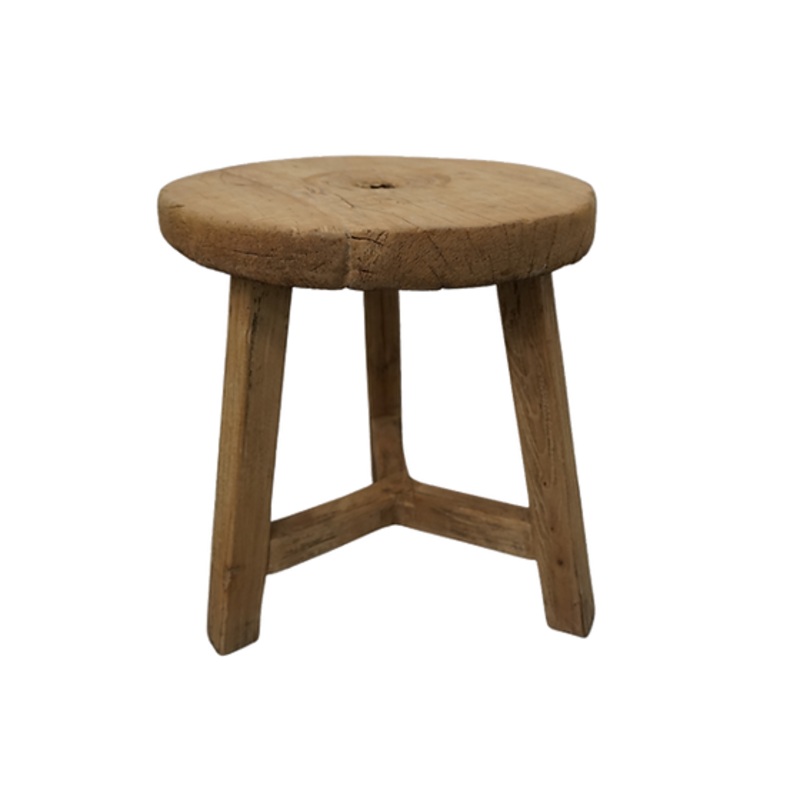 Wells Vintage Wooden Wheel Side Table