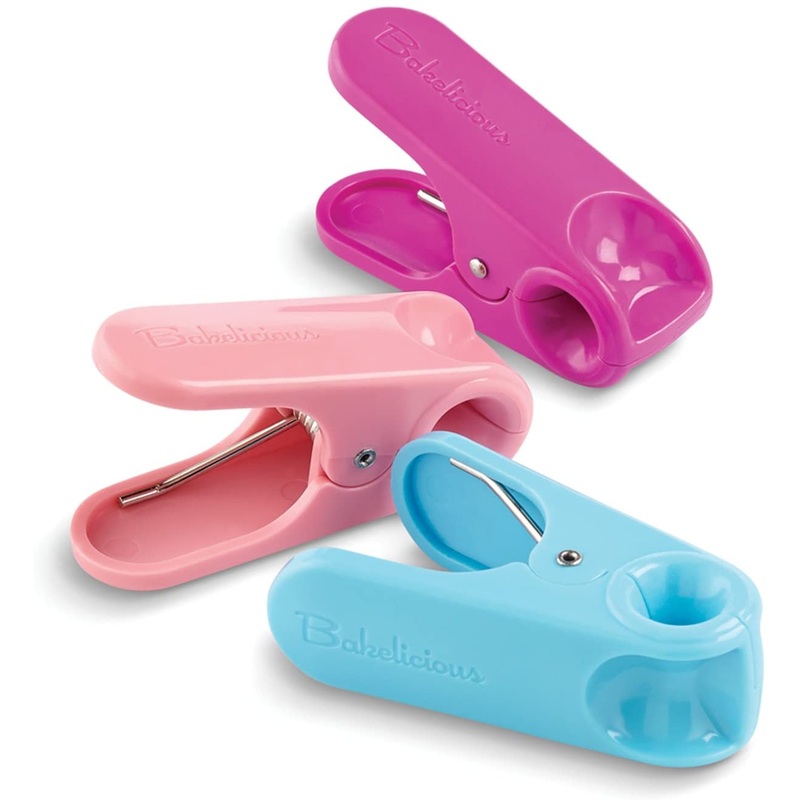 Bakelicious Decorating/Icing Bag Clips, Set of 3, Multi-Color