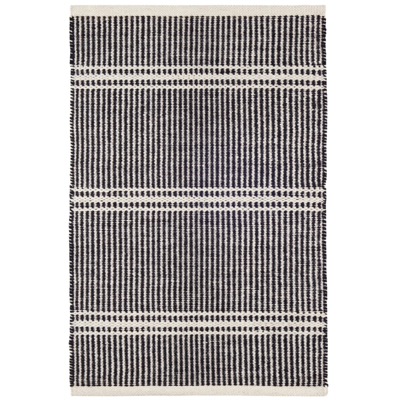 Malta Handwoven Wool Rug | Black/Ivory