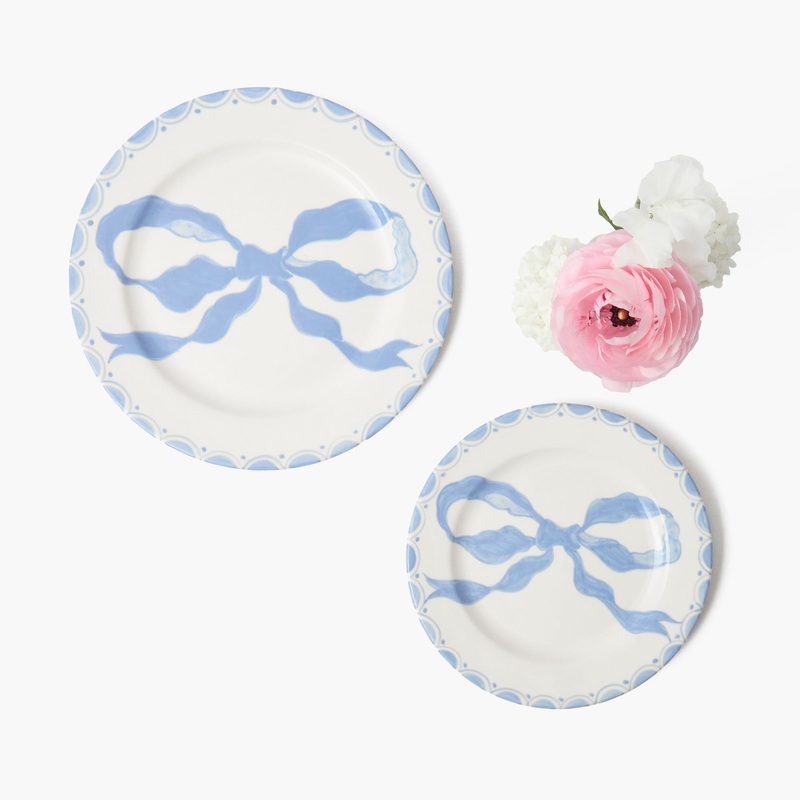 Marilyn Blue Bow Starter Plate