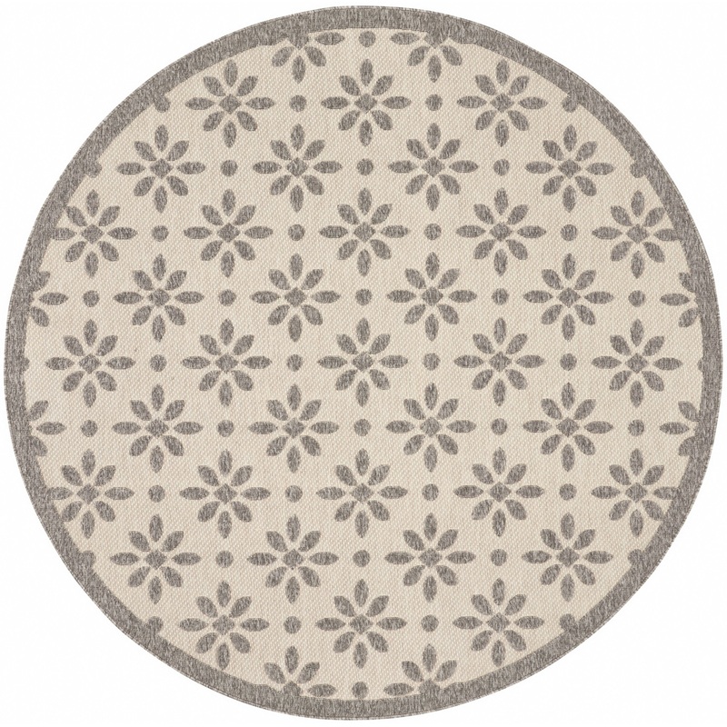 Nourison Cozumel 710 x Round Cream Farmhouse Indoor/Outdoor Rug