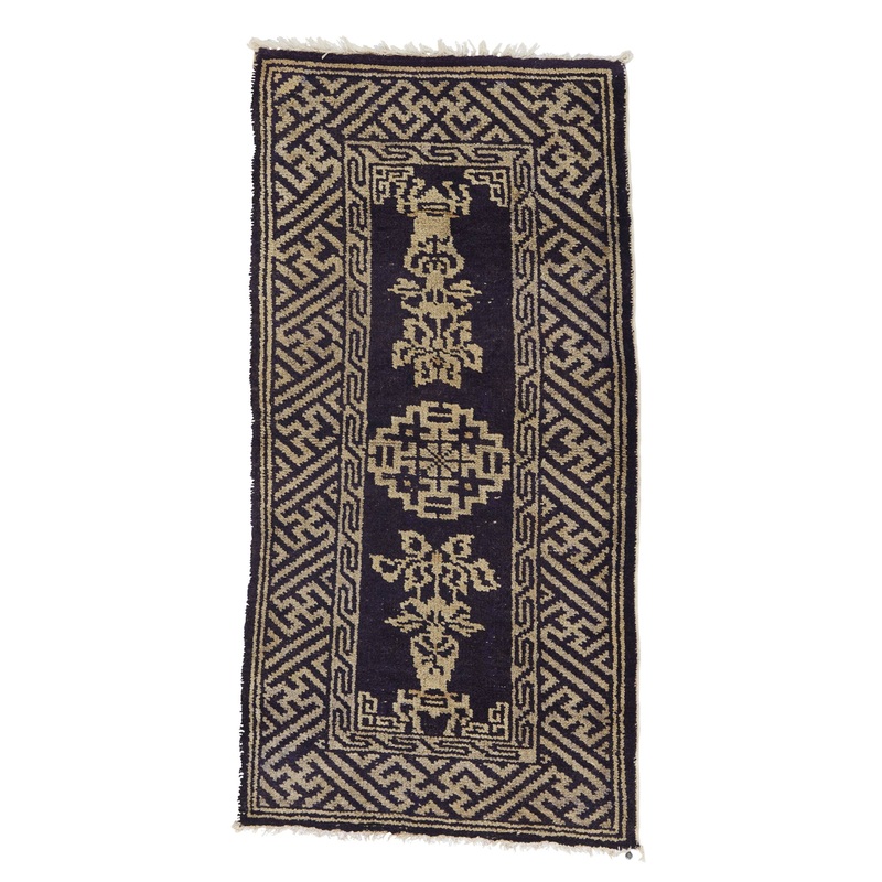 ANTIQUE CHINESE PAO TAO BROWN 2′ 1” x 4′ 1”