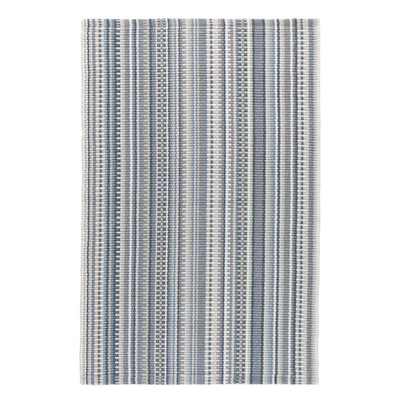 Lucky Stripe Handwoven Cotton Rug | Grey