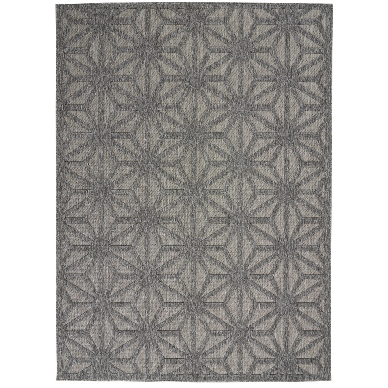 Nourison Cozumel 4′ x 6′ Dark Grey Modern Indoor/Outdoor Rug