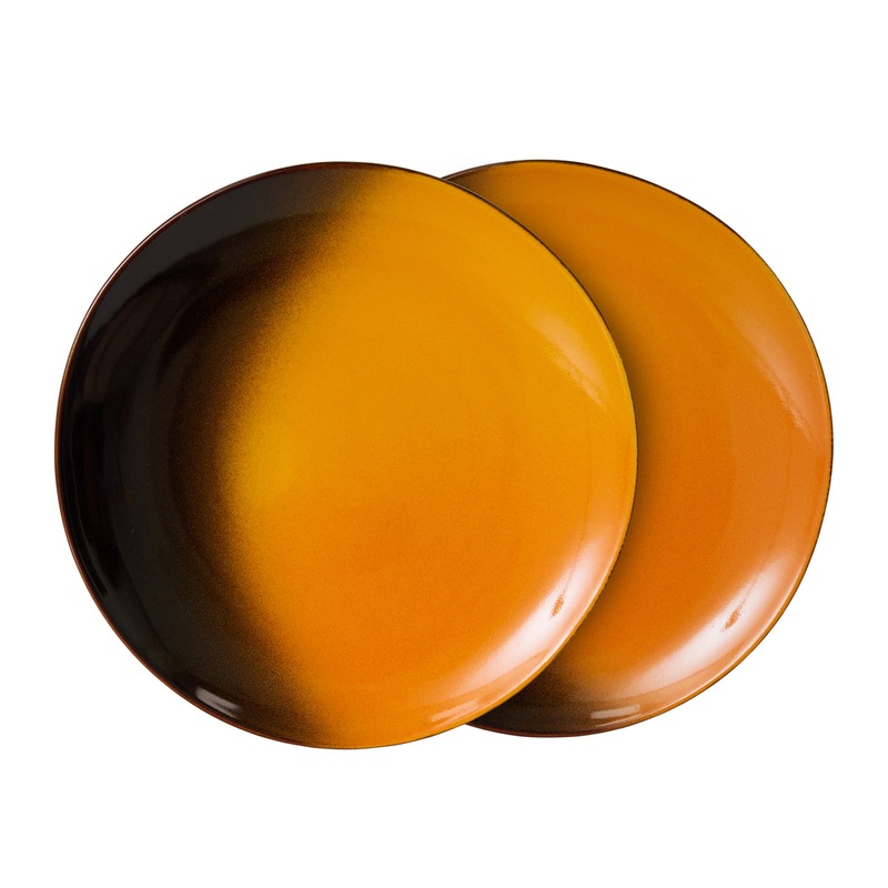 70s Ceramics Dessert Plates Sunshine (set of 2)