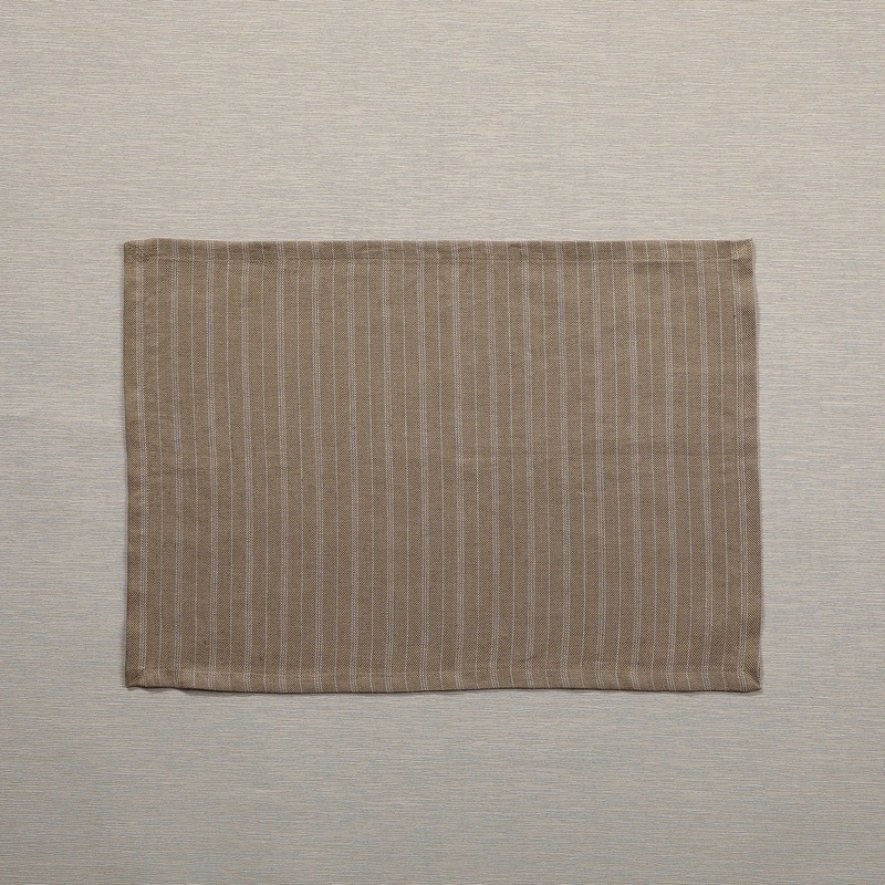 Beige linen stripe placemat