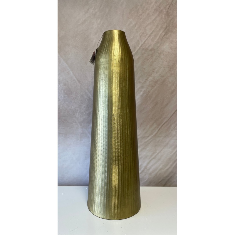 Gold Metal Hammered Floor Vase