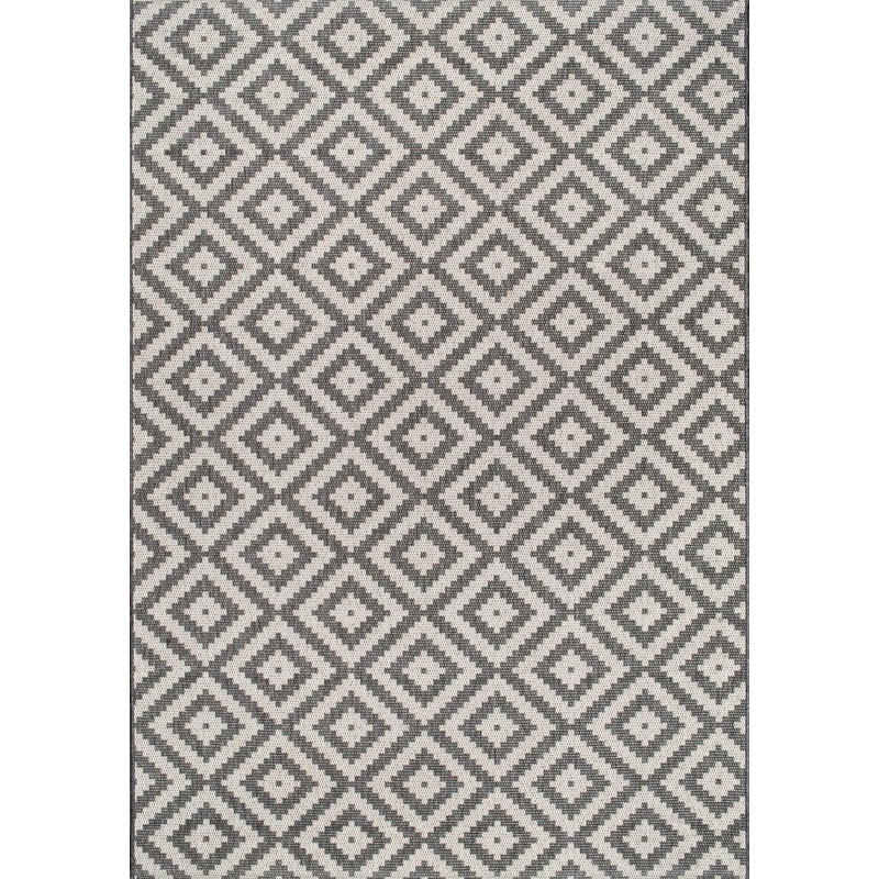 Indoor/Outdoor Diamond Trellis Rug | Grey
