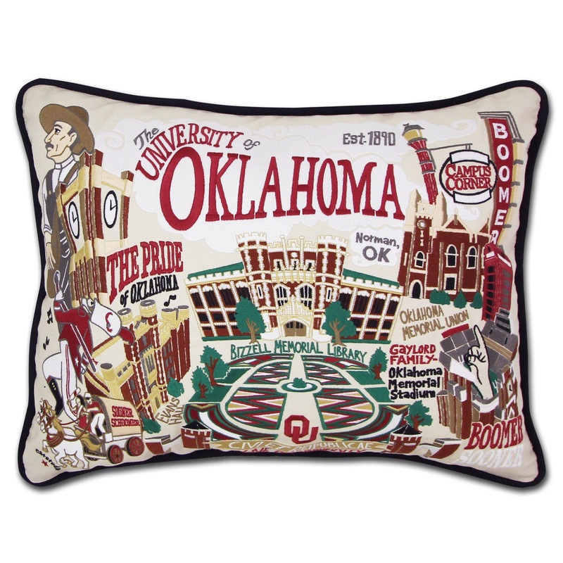 Oklahoma, University of Collegiate Embroidered Pillow