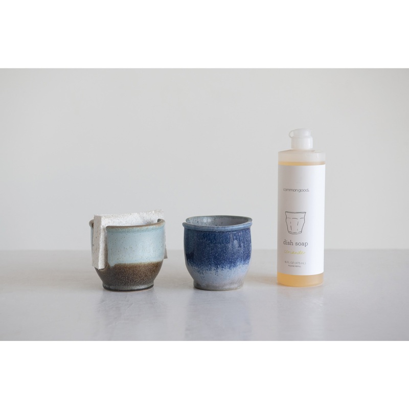 Stoneware Sponge Holder with Glaze – 2 Colors