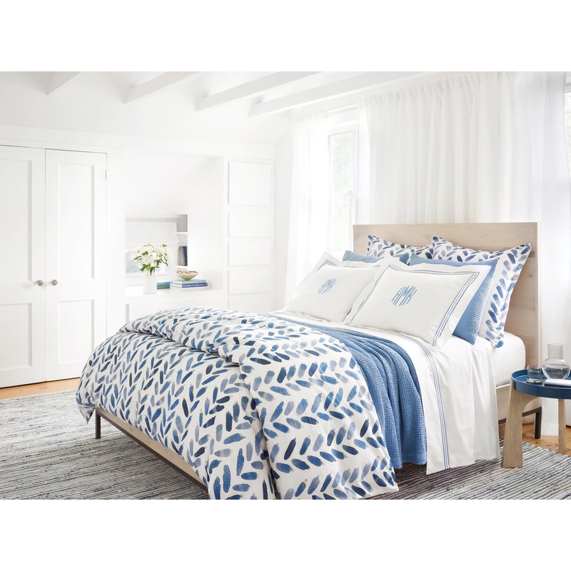 Blue Brush Sham | White/Blue