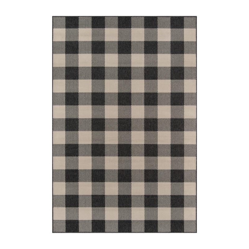 Braemar Plaid Charcoal Outdoor Rug