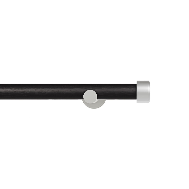 Edge Drapery Set- Black & Satin Nickel