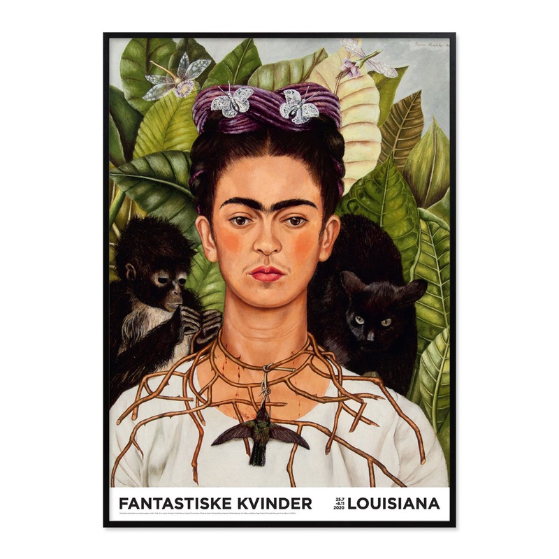 Frida Kahlo  Autorretrato con collar de espinas y colibr – Self-portrait with a Necklace of Thorns and a Hummingbird (1940) – Framed – SHOWROOM SAMPLE