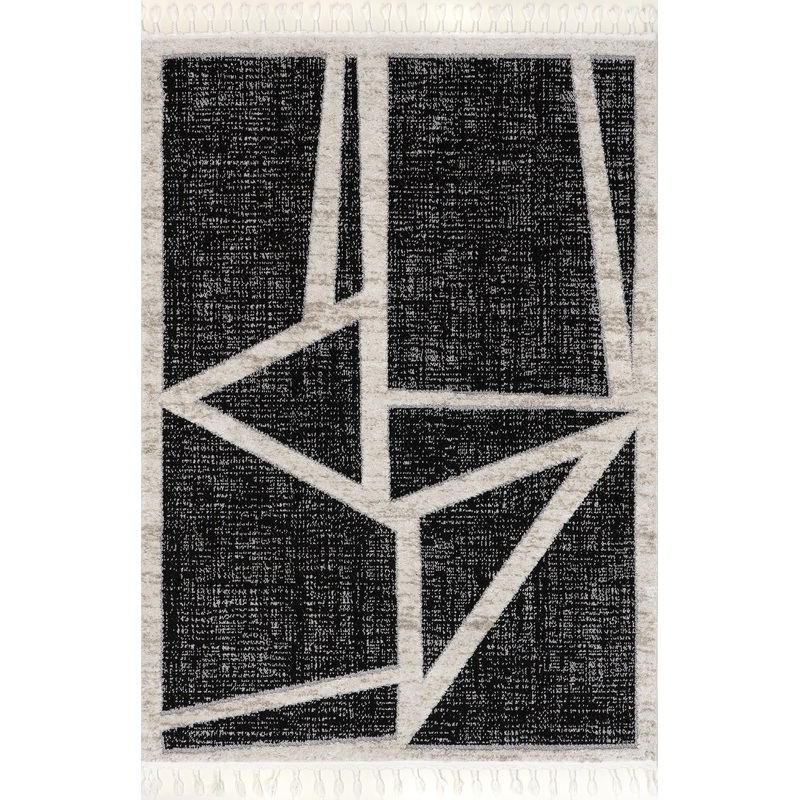 Lucille Vertex Tasseled Rug | Grey
