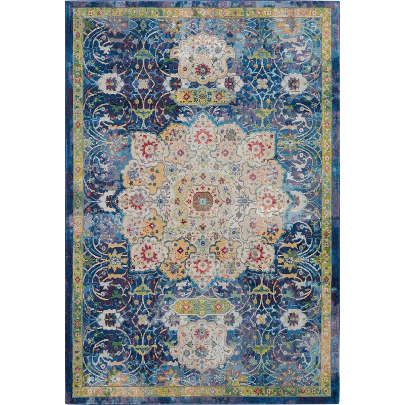 Nourison Ankara Global 5’3″ x 7’6″ Blue Vintage Indoor Rug