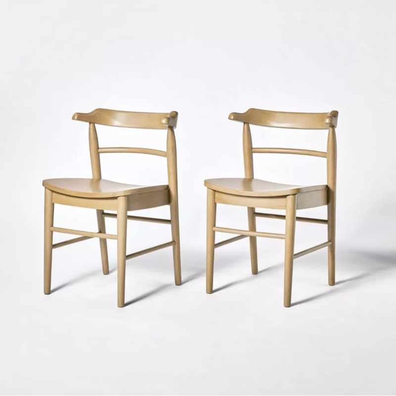 Set of 2 Kaysville Curved Back Wood Dining Chair – Gray Wash/Brown