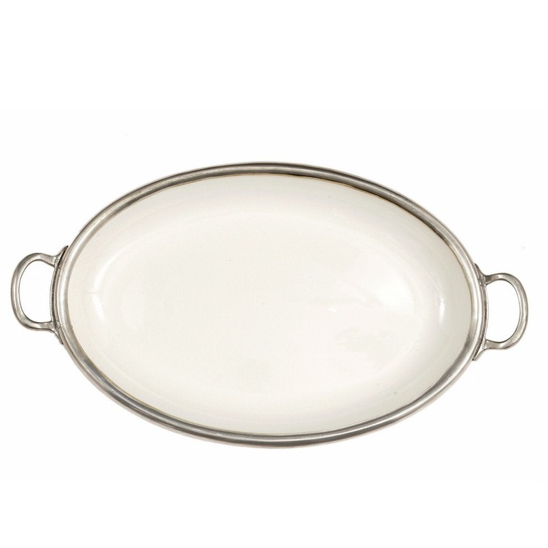 ARTE ITALICA: Tuscan Oval Tray with Handles