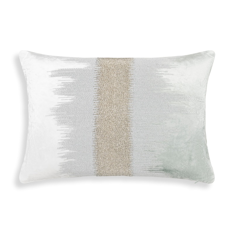 Mira Ivory Aqua Lumbar Pillow
