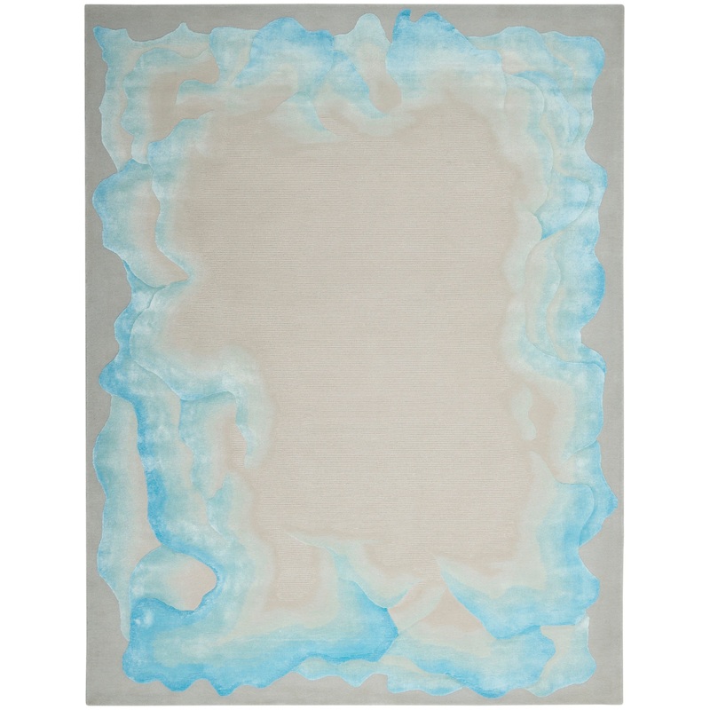 Nourison Prismatic 7’9″ x 9’9″ Sea Mist Blue Modern Indoor Rug