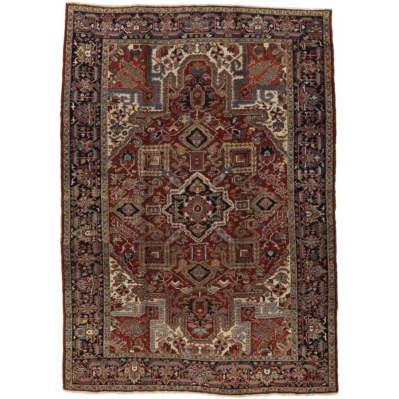 ANTIQUE PERSIAN HERIZ  7′ 11″ X 11′ 7″