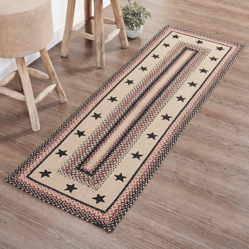 Colonial Star Jute Rug/Runner Rect w/ Pad 24×78