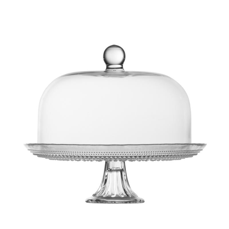 Fortessa Jupiter Clear 13 inch Cake Stand and Dome Set