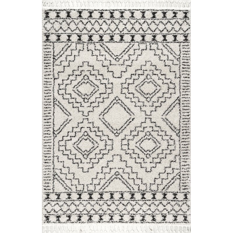 Moroccan Tasseled Rug | Off White