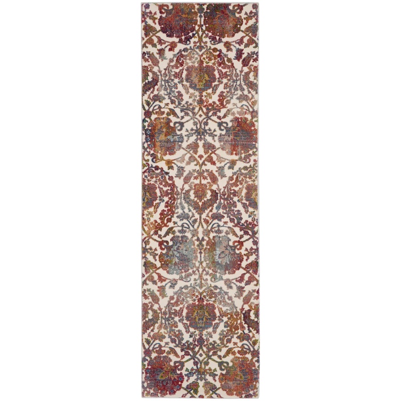 Nourison Ankara Global 2’4″ x 8′ White/Multi Vintage Indoor Rug