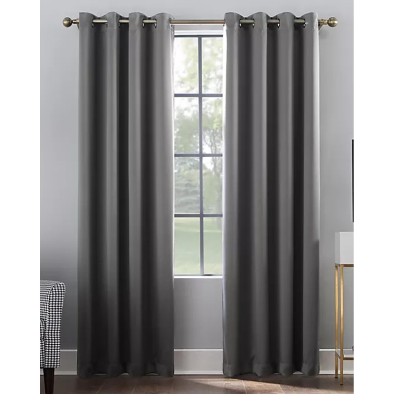 95″x52″ Oslo Theater Grade Extreme Blackout Grommet Top Curtain Panel Gray – Sun Zero