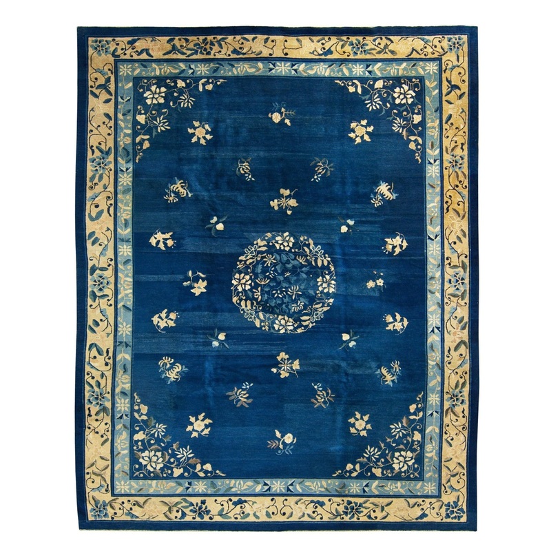 ANTIQUE CHINESE PEKING MEDIUM BLUE 9′ 0” x 11′ 8”