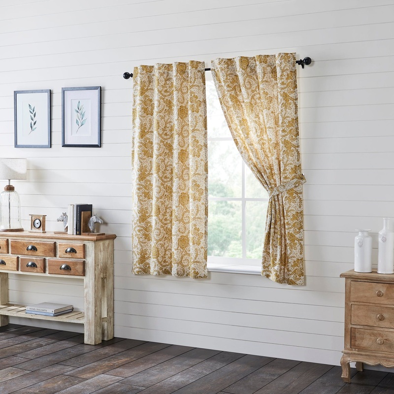 Dorset Gold Floral Short Panel Set of 2 63×36