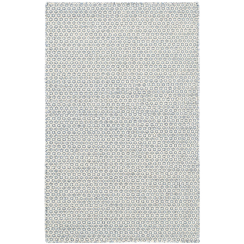 Honeycomb Handwoven Wool Rug | French Blue/Ivory