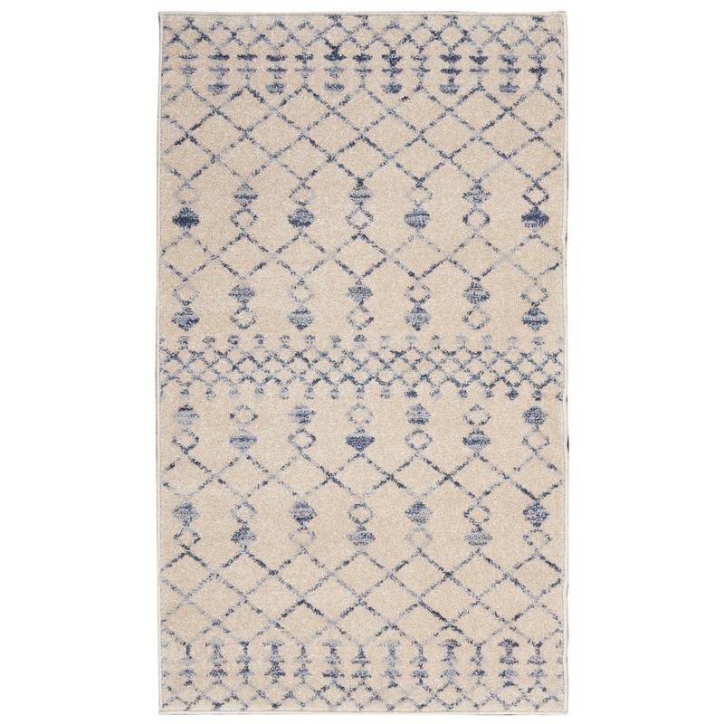 Nourison Palermo 2’2″ x 3’9″ Beige Blue Bohemian Indoor Rug