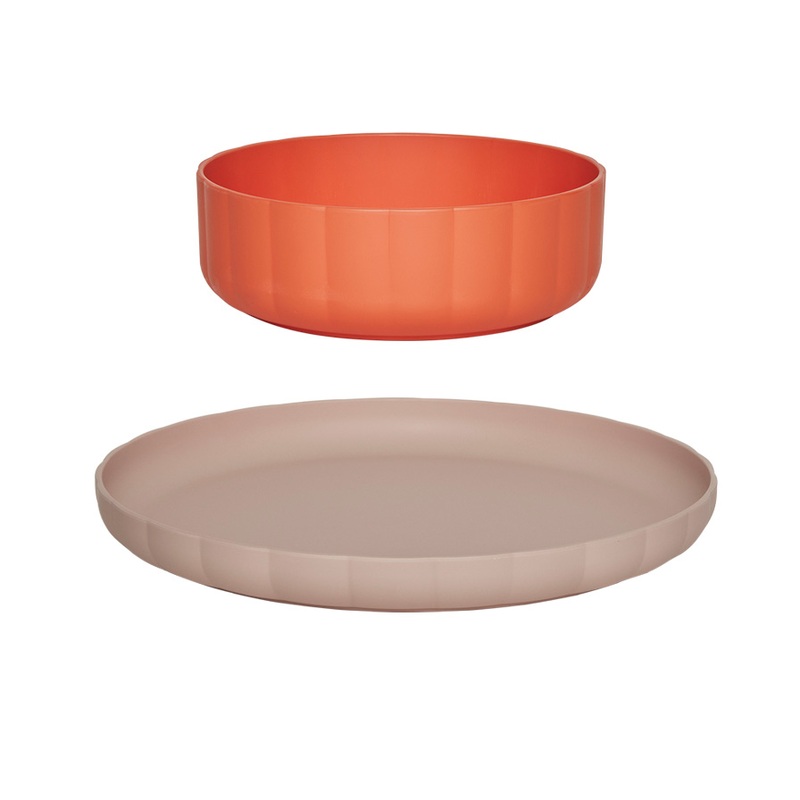 Pullo Plate & Bowl Set of 2 – Rose/Apricot