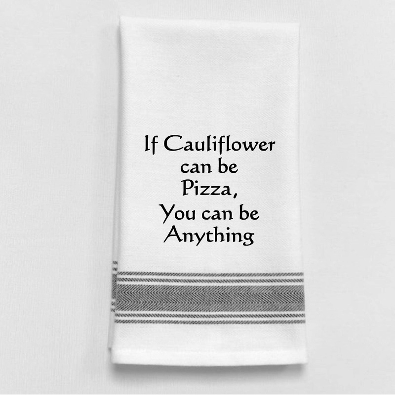 If Cauliflower Can Be Pizza Funny Tea Towel