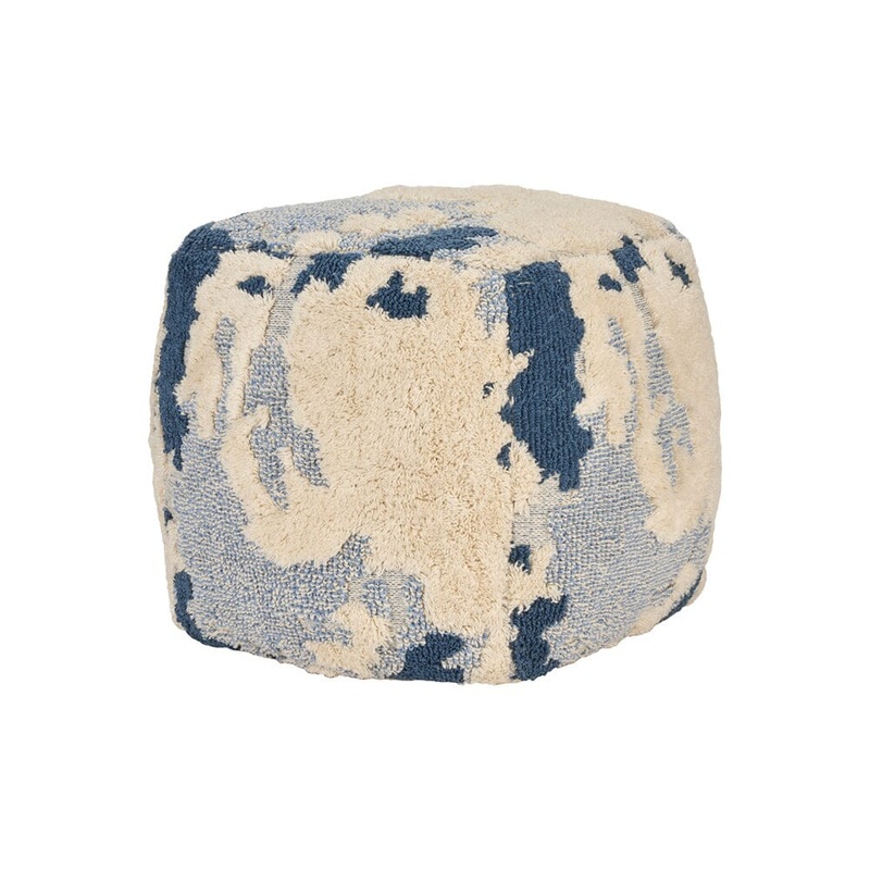 Mina Victory Lifestyle RC039 15″ x 15″ x 15″ Blue Indoor Pouf