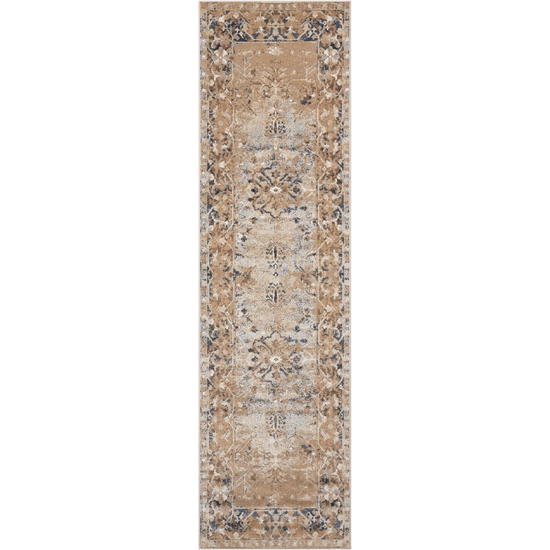 Nourison Home Malta 2’2″ x 7’7″ Taupe Vintage Indoor Rug