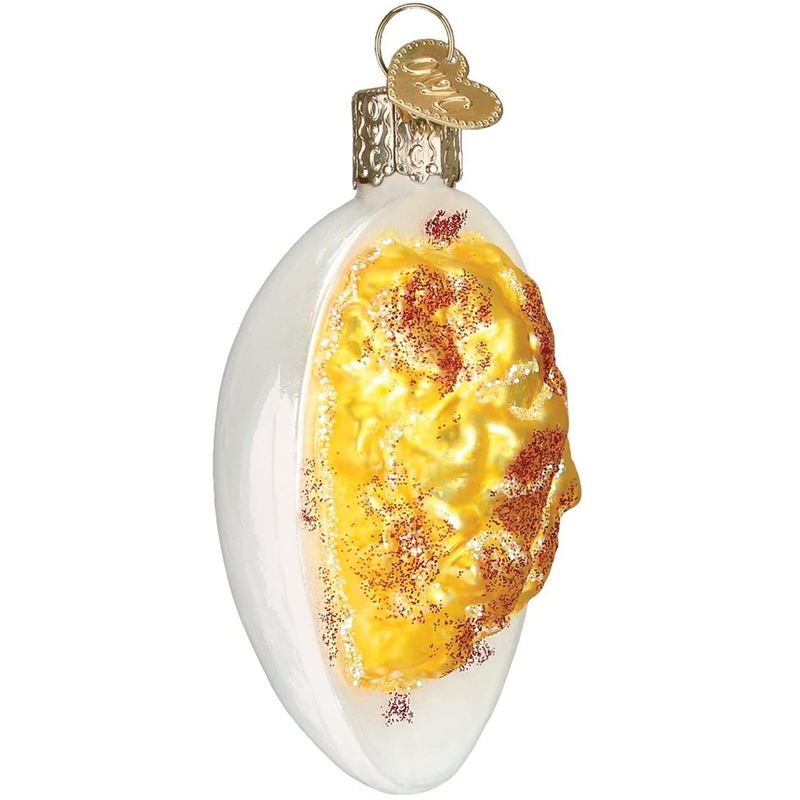 Old World Christmas Glass Blown Ornament Deviled Egg, 3″