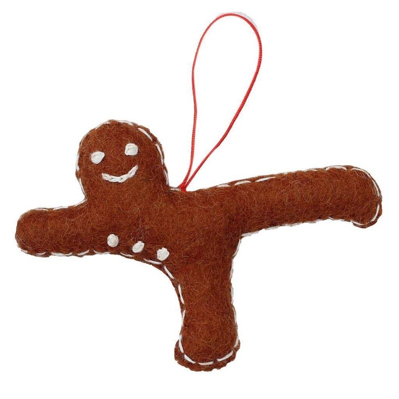 Gingerbread Yogi Felt Ornament – Airplane Pose – Global Groove (H)