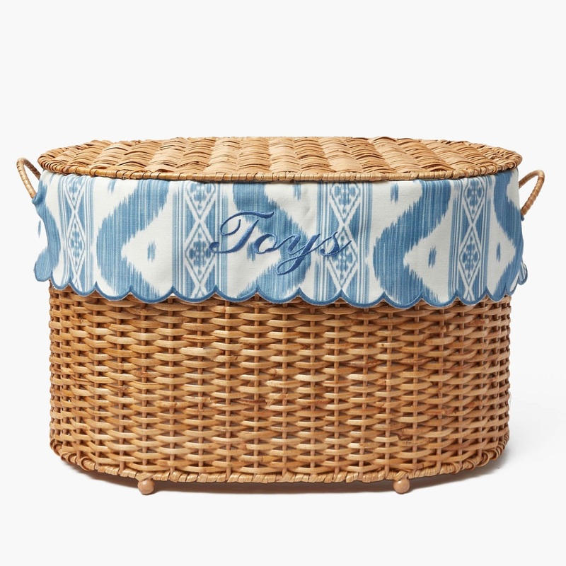 Isabella Rattan Basket with Ikat Liner (Medium)