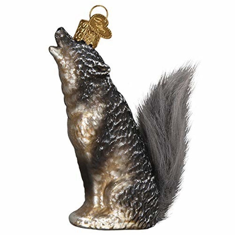 Old World Christmas Glass Blown Vintage Howling Wolf Ornament