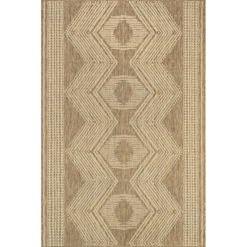 Iris Totem Indoor/Outdoor Flatweave Rug | Light Brown