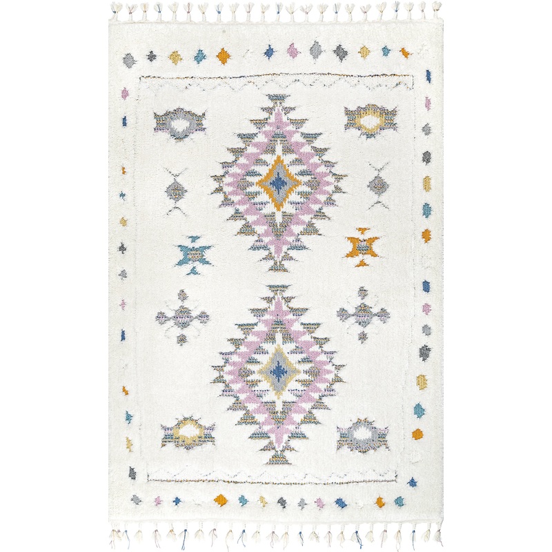 Kenzie Carved Shag Rug | Off White