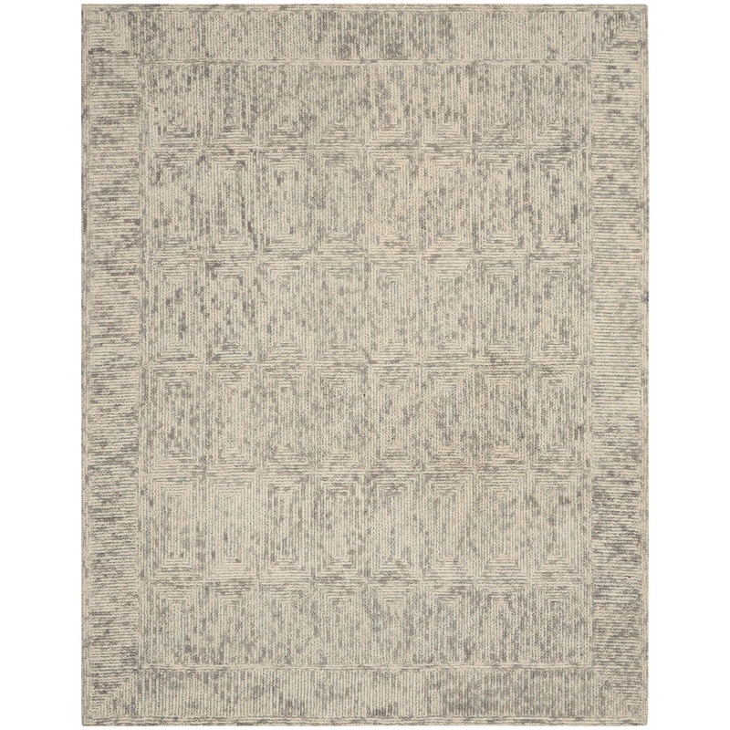 Nourison Colorado 7’9″ x 9’9″ Ivory/Grey/Teal Modern Indoor Rug